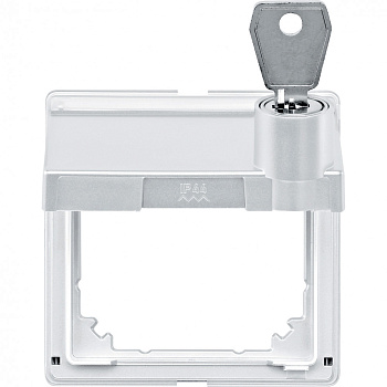 SE Merten Aquadesign Полярно-Бел Кольцо промежуточное с крышкой с полем для надписи и замком (MTN516319)