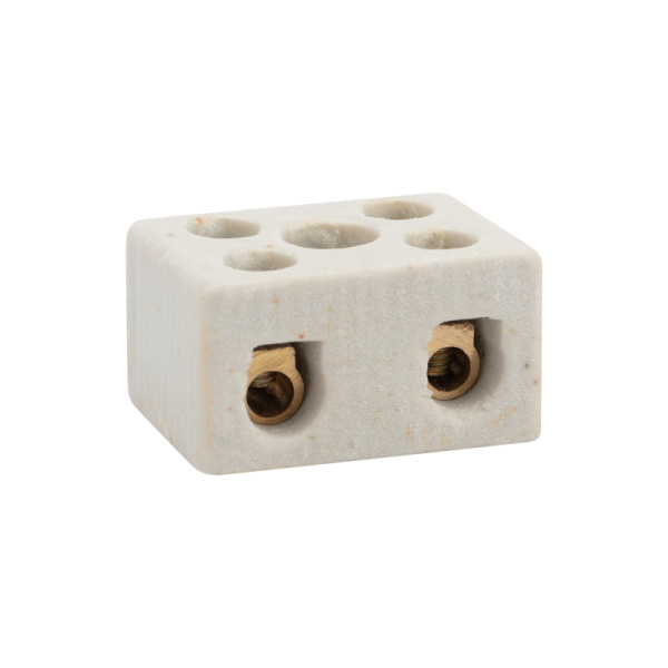 Клемма керамическая винтовая КВ 10 мм² 2 пары контактов с крепежным отверстием (100 шт./уп.) Rexant 07-6222