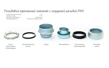 ЗЭТАРУС Резьбовой крепежный элемент с наружной резьбой РКН-15 У2 IP54 zeta40411