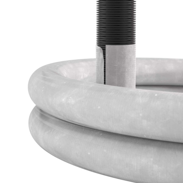 Купить DKC Двустенная труба ПНД гибкая дренажная д.125мм с геофильтром, SN8,перфорация 360 град., в бухте 40м, цвет черный