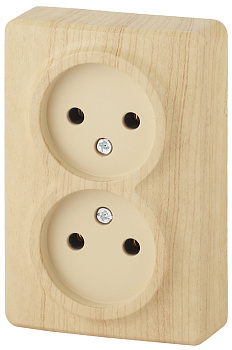 ЭРА 11-2202-11 Эксперт Сосна Розетка 2-ая б/з ОУ