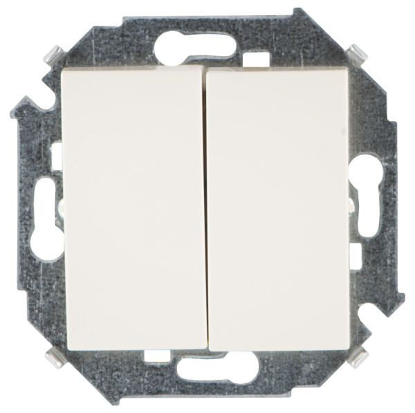 Simon 15 Бежевый Переключатель 2-клавишный, 16А, 250В, винт.зажим 1591397-031