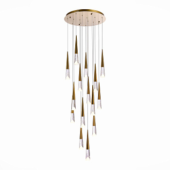ST LUCE SL6111.203.15 Люстра подвесная Золотистый/Прозрачный LED 15*3W 3000K