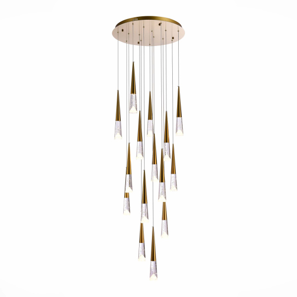 ST LUCE SL6111.203.15 Люстра подвесная Золотистый/Прозрачный LED 15*3W 3000K
