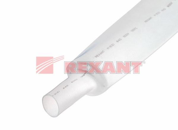 Купить 30.0 / 15.0 мм 1м термоусадка белая Rexant 23-0001