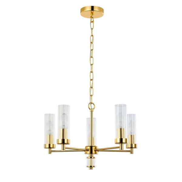 Купить Favourite 2673-5P подвесная люстра Каркас золотого цвета, плафоны из прозрачного стекла