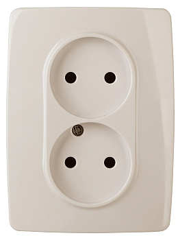 ЭРА 12-2117-02 Розетка 2X2P, 16A-250В, IP20, винт, 12, Слоновая кость
