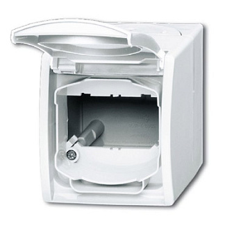 ABB ocean Корпус IP44 для комм. разъёмов и суппортов DCS от 1850 EB до 1876 EB, с полем для надписи, альпийский белый 2CKA001724A4264