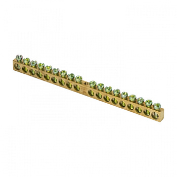 EKF PROxima Шина PEN "ноль-земля" (6х9мм) 18 отверстий латунь крепеж по центру