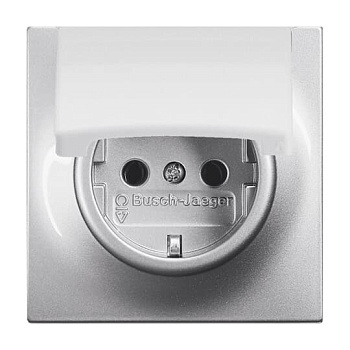 ABB BJE Impuls Серебро металлик Розетка с/з с крышкой 2CKA002018A1489