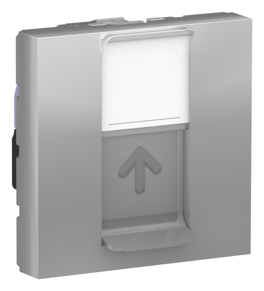 Купить SE Unica Modular Алюминий Розетка компьютерная, RJ45, одиночная кат. 6 STP, 2 модуля NU341730