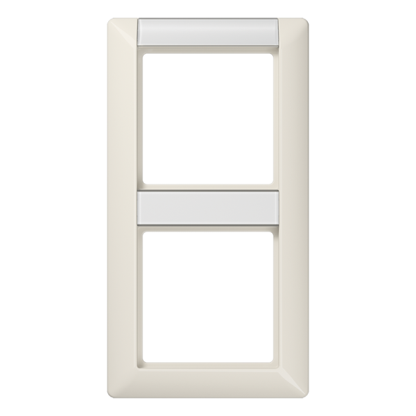 JUNG Рамка 2-кратная с полем для надписи для горизонтальной и вертикальной установки слоновая кость AS582NA