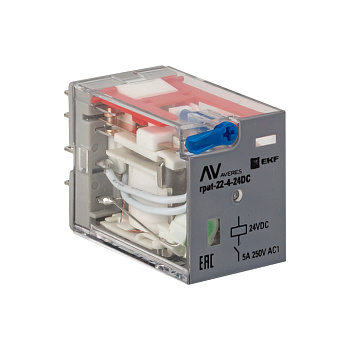 EKF Averes Реле промежуточное с кнопкой и механической индикацией RPAt 22/4 5A 24В DC
