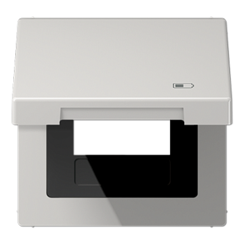 JUNG Рамка с подпружиненной крышкой для USB-механизмов, с центральной платой, светло-серый LS990BFKLUSBLG