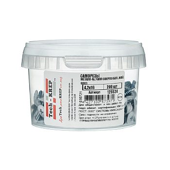 Tech-Krep Саморез ШСММ св. 4,2х16 бел. KP RAL 9003 (200 шт) - ведро малое 125524
