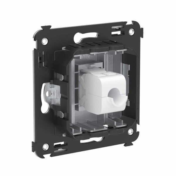 Купить DKC Компьютерная розетка RJ-45 без шторки в стену, кат.6А одинарная, "Avanti", "Закаленная сталь"