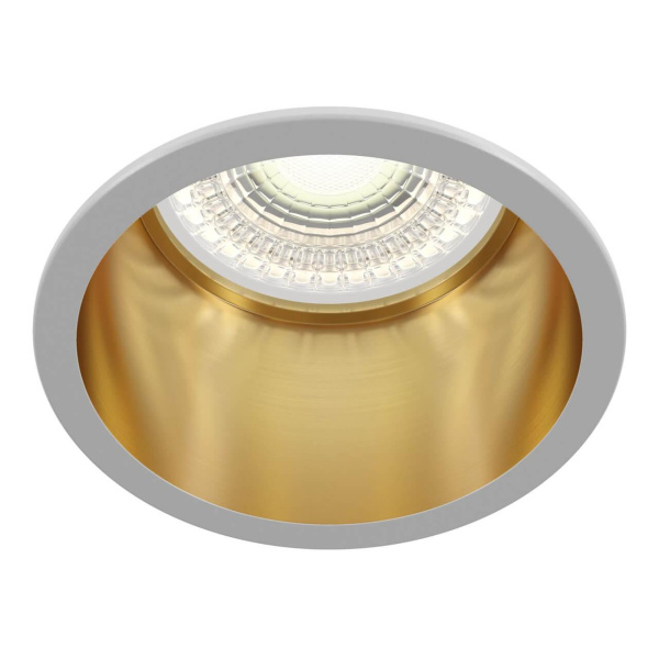 Maytoni Downlight Reif Белый с Золотом Встраиваемый светильник DL049-01WG