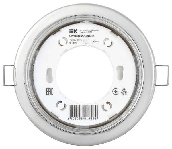 IEK Светильник встраиваемый под лампу GX53 хром (10шт/упак)