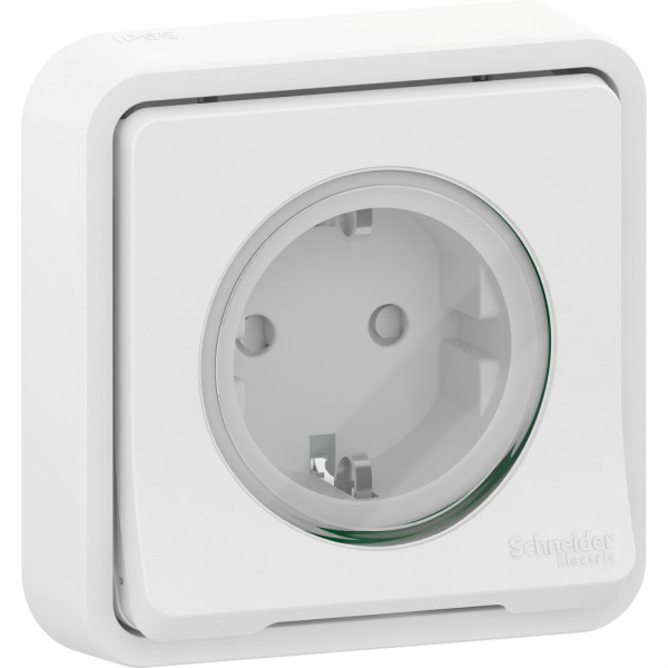 SE Mureva Styl Бел внутр Розетка с/з и шторками, IP55 MUR39132