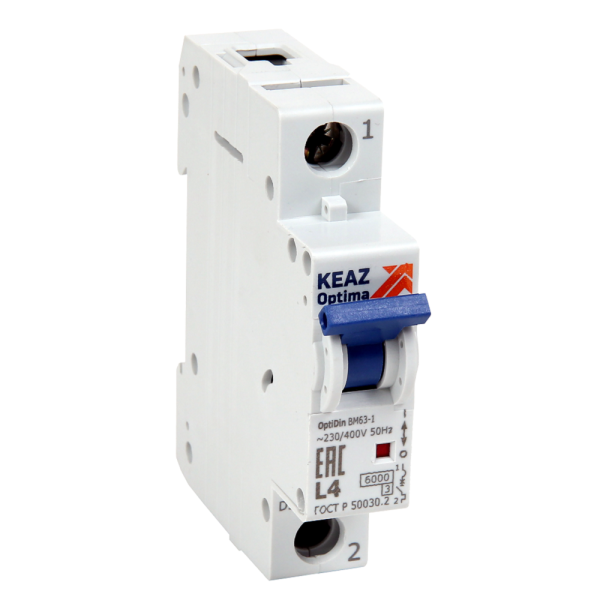 КЭАЗ OptiDin BM63 Автоматический выключатель 1P 6A Z 6кА AC (BM63-1Z6-УХЛ3-РЕГ) 280325