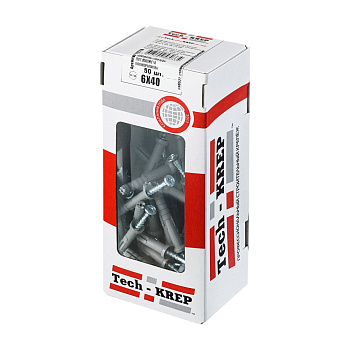 Tech-Krep Дюбель-гвоздь 6х40 пот. манжета (полипропилен)  (50 шт) - коробка с ок Tech- Kre 112710