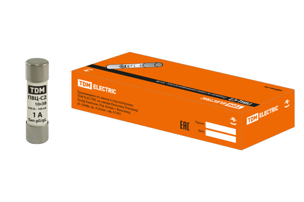 TDM Плавкая вставка ПВЦ-С2 10х38 1А SQ0729-0002