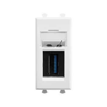 DKC USB 3.0 розетка модульная, тип А-А, "Avanti", "Белое облако", 1 модуль