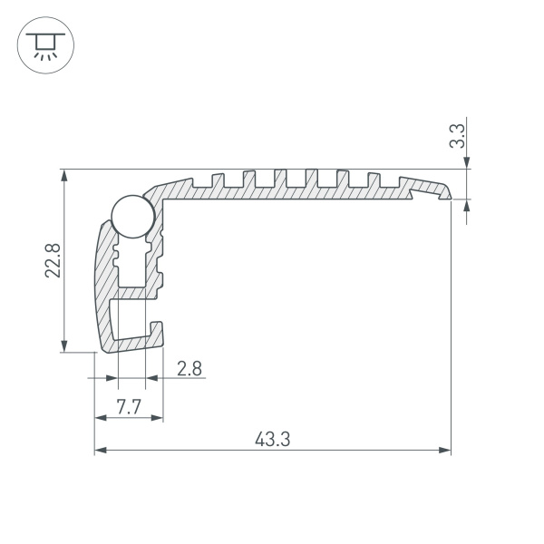 Купить Arlight Профиль STEP-MINI-2000 ANOD (Алюминий) 019195