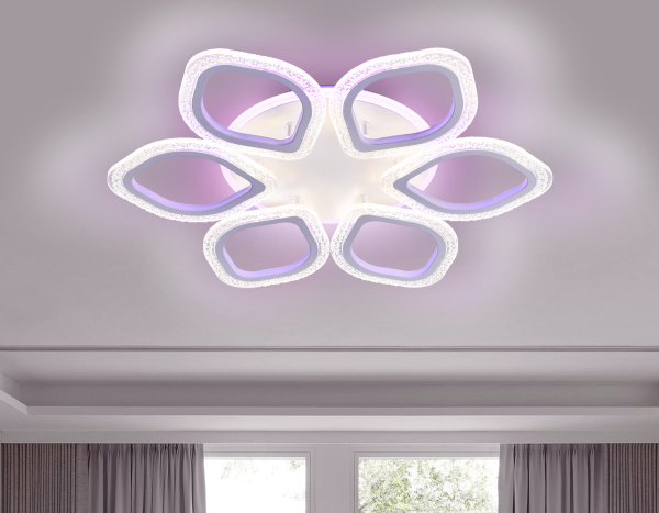 Купить Ambrella Потолочный светодиодный светильник с пультом FA4175/6 WH белый 3000+6400K/4200K/6400+3000K 90W D560*75 (ПДУ ИК)