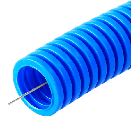 Промрукав Труба гофрированная ПП лёгкая 350 Н безгалогенная (HF) синяя с/з д20 (100м/4800м уп/пал) PR02.0052