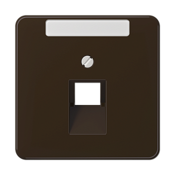 JUNG CD 500/CD plus Коричневая Накладка 1-ой наклонной ТЛФ/комп розетки с полем для надписи CD569-1NAUABR