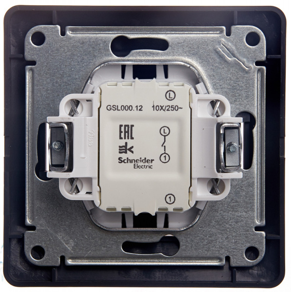 Купить Systeme Electric Glossa Графит Выключатель 1-клавишный сх.1, 10AX (в сборе)