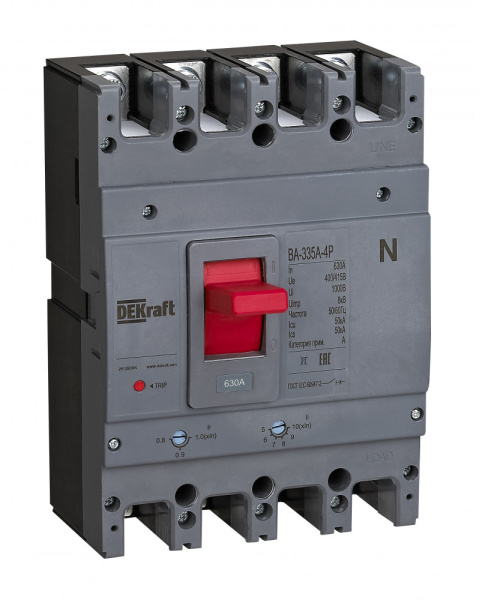 Dekraft Силовой автоматический выключатель 4P 630A 50кА ВА-335А