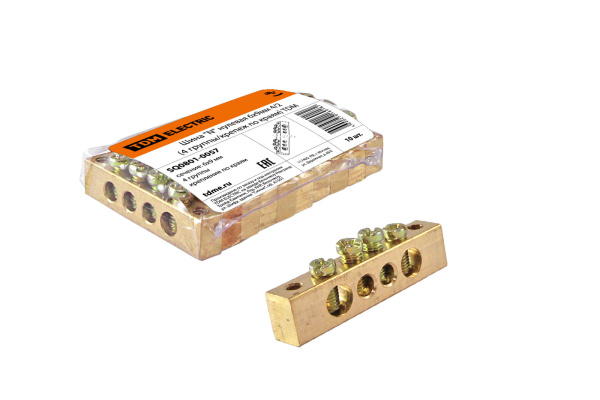 TDM Шина "N" нулевая 6х9мм 4/2 (4 группы/крепеж по краям) SQ0801-0057