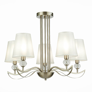 Evoluce SLE111203-05 Люстра подвесная Никель, прозрачный/Белый E14 5*40W