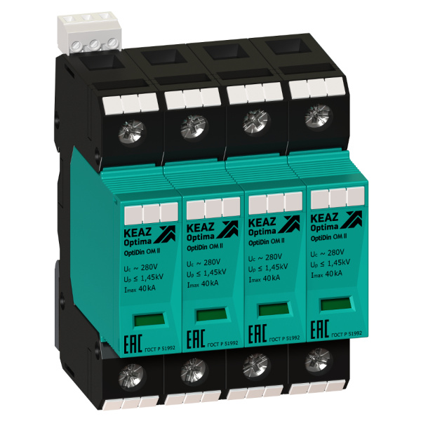 КЭАЗ Ограничитель импульсных перенапряжений (УЗИП) OptiDin OM-II-4-280/40/XR