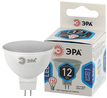 ЭРА LED MR16-12W-840-GU5.3 (диод, софит, 12Вт, нейтр, GU5.3)