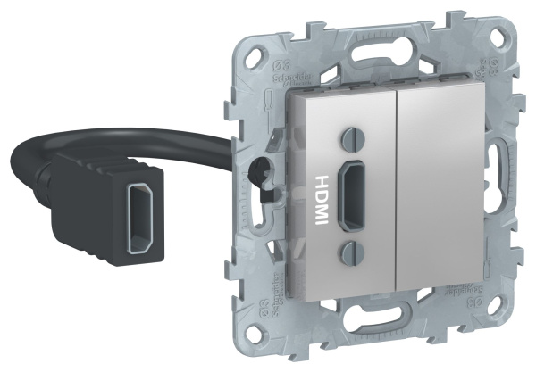 Купить SE Unica New Алюминий Розетка HDMI NU543030