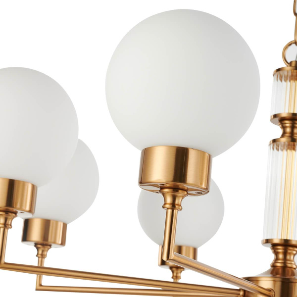 Купить Favourite 2670-15P подвесная люстра Каркас цвета античной латуни, плафоны из матового стекла