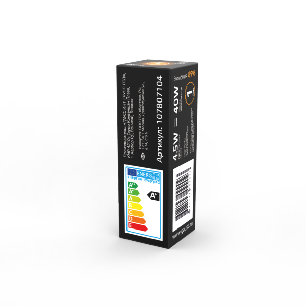 Купить Gauss Лампа G4 AC220-240V 4.5W 380lm 3000K стекло LED 107807104