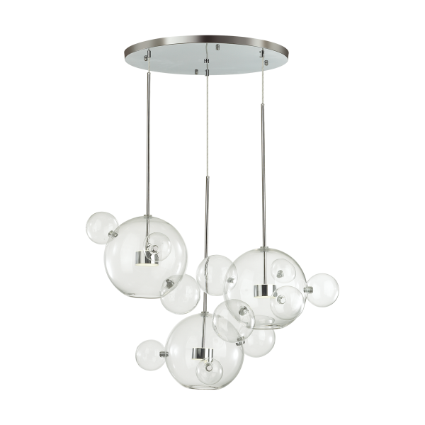 Купить Odeon Light 4802/36LA L-VISION (В 3-Х КОРОБКАХ) ODL22 267 хром/прозрачный/стекло Люстра LED 36W 4000K BUBBLES