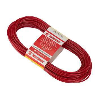Трос стальной в ПВХ изоляции d=2.5 мм, моток 20 метров, КРАСНЫЙ Rexant 09-5125-1