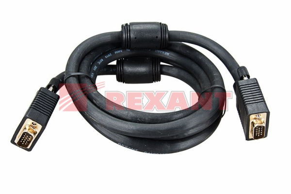 Купить Шнур VGA шт - VGA шт 3М gold с ферритами Rexant 17-5505