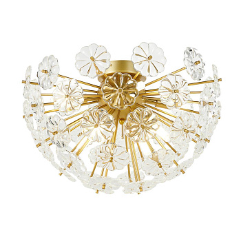 Favourite 2620-8U потолочная люстра Каркас золотого цвета, декоративные элементы из прозрачного стекла