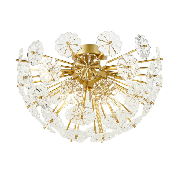Favourite 2620-8U потолочная люстра Каркас золотого цвета, декоративные элементы из прозрачного стекла