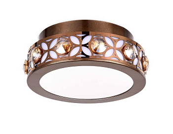 Ambrella Настенно-потолочный светодиодный светильник с хрусталем FA9422 CF/TI кофе/янтарь 3000K 16W D200*80