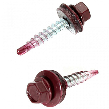 Tech-Krep Саморез КР св. 4,8х35 RAL-3005 (винно-красный) (250 шт) - ведро 127873