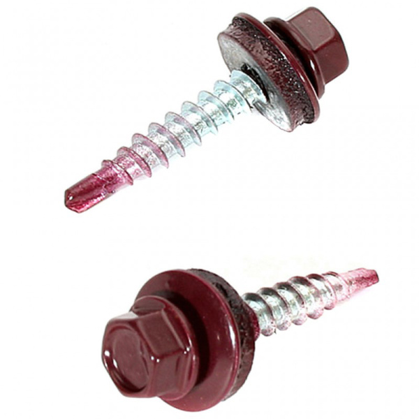 Tech-Krep Саморез КР св. 4,8х35 RAL-3005 (винно-красный) (250 шт) - ведро 127873