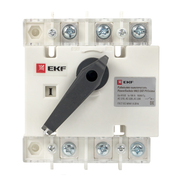 Купить EKF PROxima Рубильник-выключатель 100A 3P c рукояткой управления для прямой установки PowerSwitch