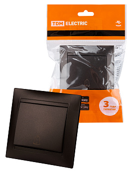 TDM Кнопка звонковая 6А шоколад "Лама" SQ1815-0508